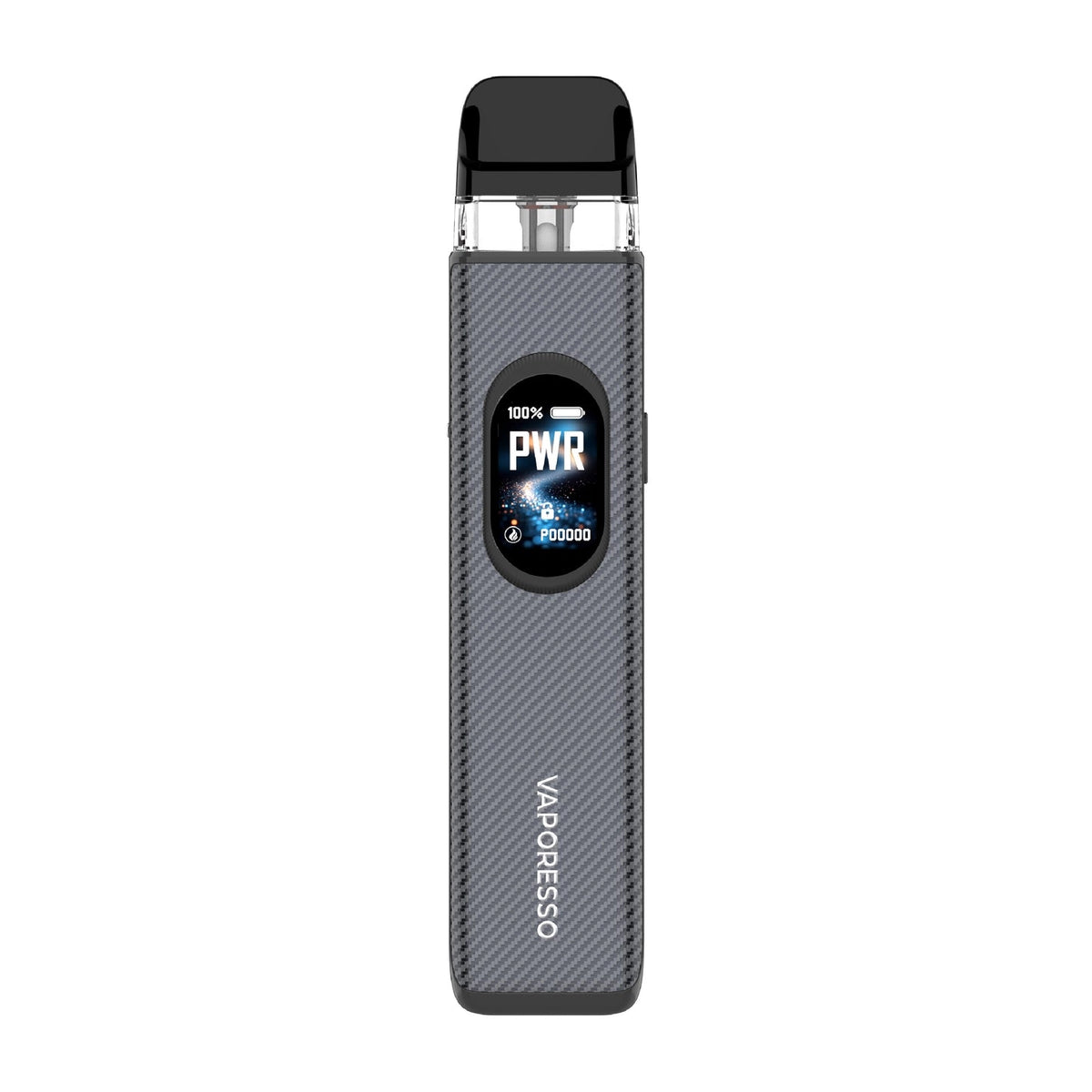 Vaporesso XROS 6 Pod Vape Kit in Carbon Fibre Grey – compact refillable pod system with 1800mAh battery and modern design for MTL and RDL vaping.