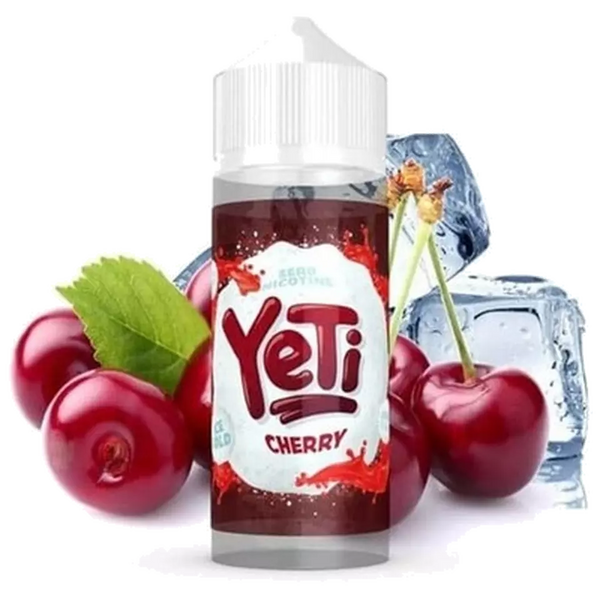 YETI Cherry 100ml Shortfill – sweet cherry with icy finish, 70VG/30PG, 0mg nicotine, perfect for sub-ohm vaping.