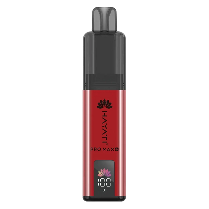 Hayati Pro Max 6000+ Prefilled Pod Kit in Cherry Berry Flavor, featuring a convenient prefilled pod design and up to 6000 puffs for a satisfying vaping experience.