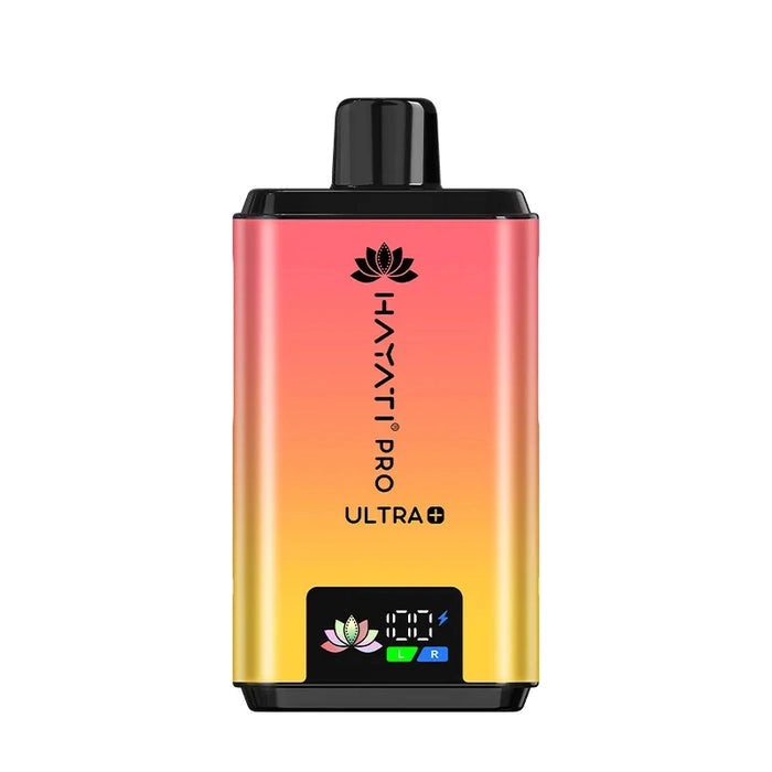 Hayati Pro Ultra Plus 25000 Prefilled Pod Kit in Cherry Ice Peach Mango flavor – high-capacity vape device with up to 25,000 puffs.