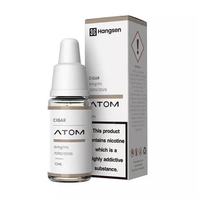 Bundle of ten 10ml Hangsen E-Liquid bottles in Cigar flavor, delivering a bold and rich tobacco experience inspired by traditional cigars; 70/30 PG/VG ratio for a smooth throat hit and dense vapor, available in 6mg, 12mg, and 18mg nicotine strengths.