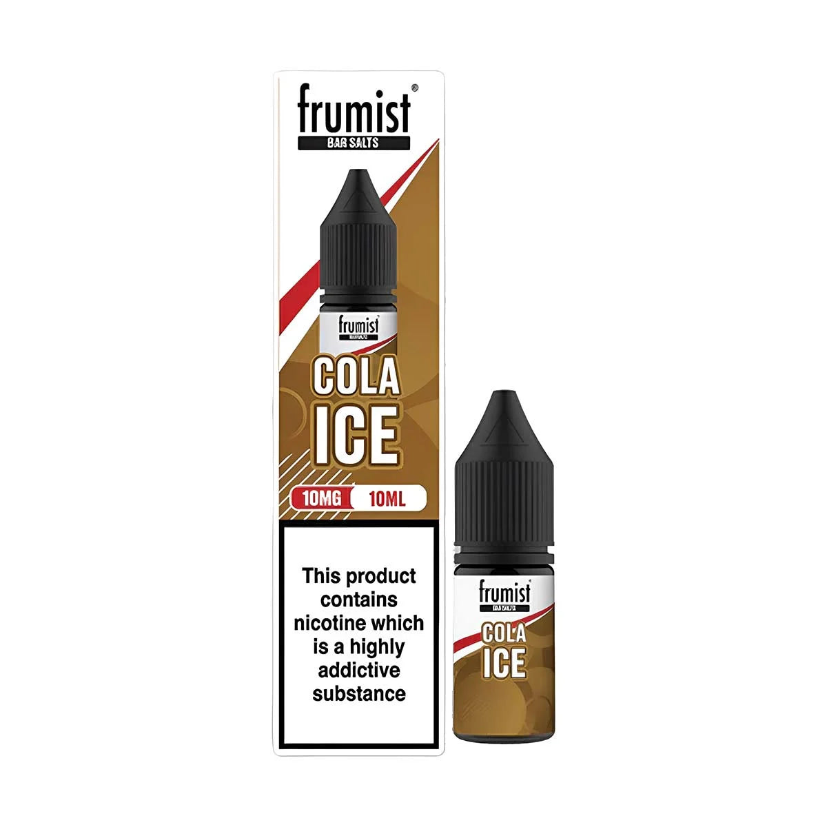 Frumist Nic Salt E-Liquid Cola Ice – 10ml bottle, 50/50 VG/PG blend, available in 10mg or 20mg nicotine strength.