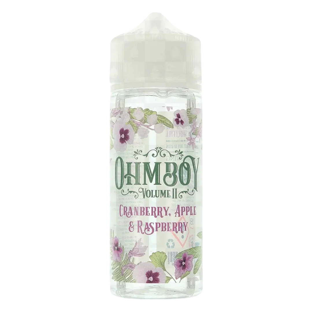 Ohm Boy Volume II E-Liquid 100ml Cranberry, Apple & Raspberry – premium fruity vape juice with authentic British flavors and smooth 70/30 VG PG blend