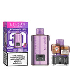 Load image into Gallery viewer, Elf Bar 4 in 1 Ultra 50 Pod Kit in Purple Edition – rechargeable pod system with 650mAh battery and four prefilled flavour pods for convenient vaping.
