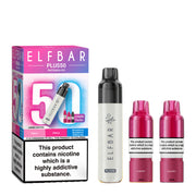Elf Bar Plus 50 Prefilled Pod Kit in Cherry Edition – rechargeable pod vape kit with 800mAh built-in battery and prefilled flavour pods for convenient vaping