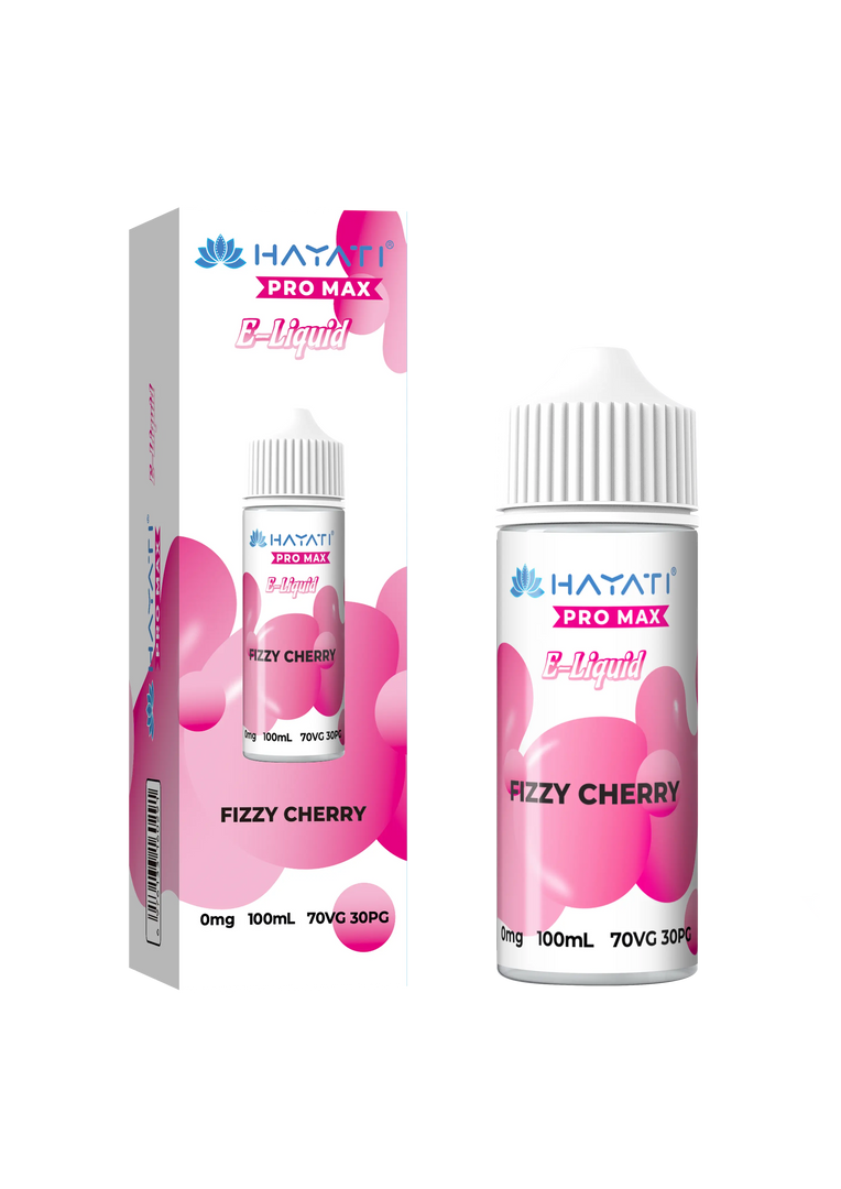 Fizzy Cherry Hayati Pro Max E-Liquid 100ml – no nicotine vape juice with rich flavor and smooth 70/30 VG PG blend
