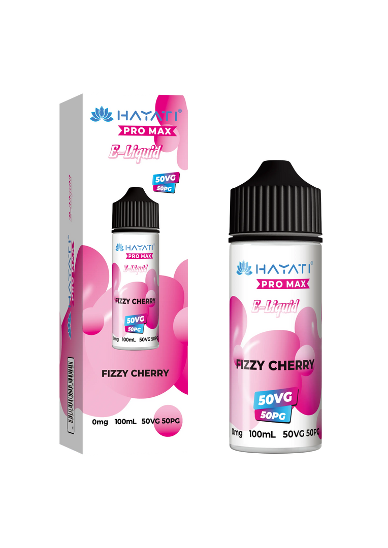 Fizzy Cherry Hayati Pro Max E-Liquid 100ml – no nicotine vape juice with rich flavor and smooth 50/50 VG PG blend