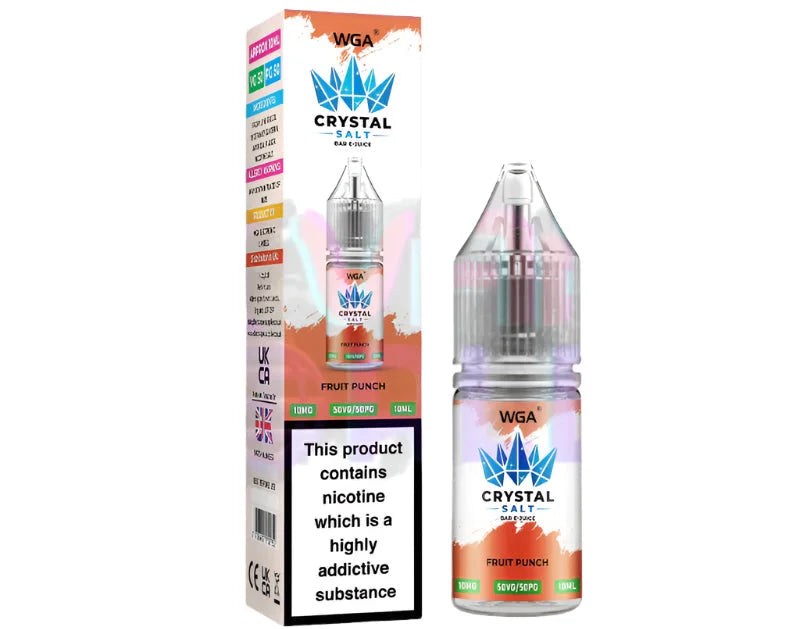 Fruit Punch WGA Crystal Salt Bar 10ml nic salt e-juice bottle for smooth MTL vaping