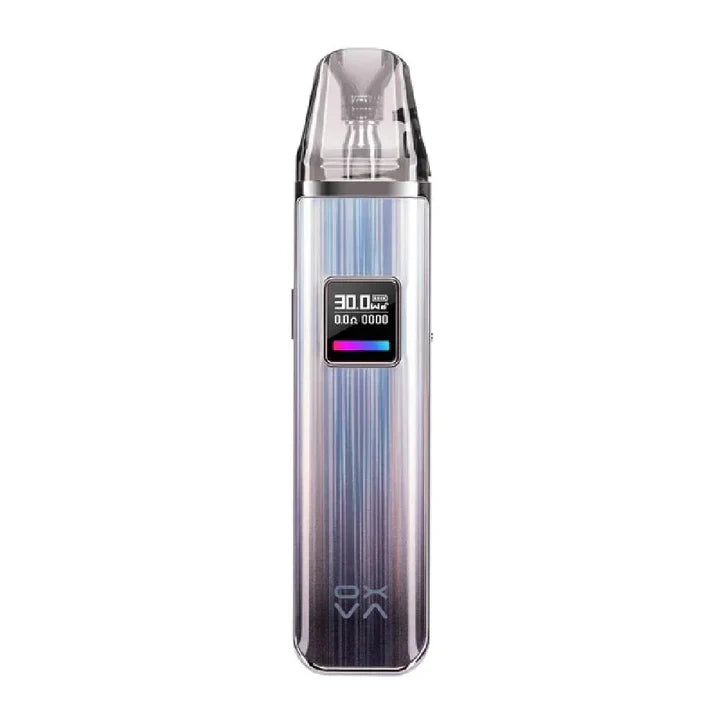 Oxva Xlim Pro Pod Vape Kit in Gleamy Grey – premium pod device with an adjustable wattage, OLED display, and precise airflow control for a tailored vaping experience.