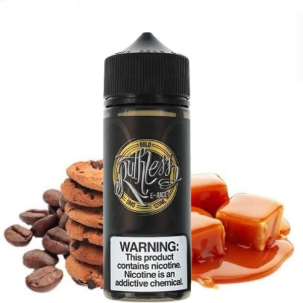 Ruthless 100ml Shortfill Gold  – 0mg nicotine, perfect for sub-ohm vaping & clouds.