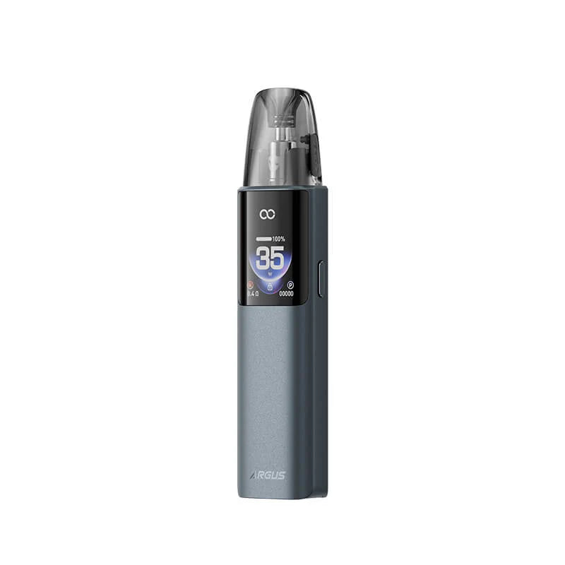 Voopoo Argus G4 Pod Device in Gray colorway with inhale activation feature.