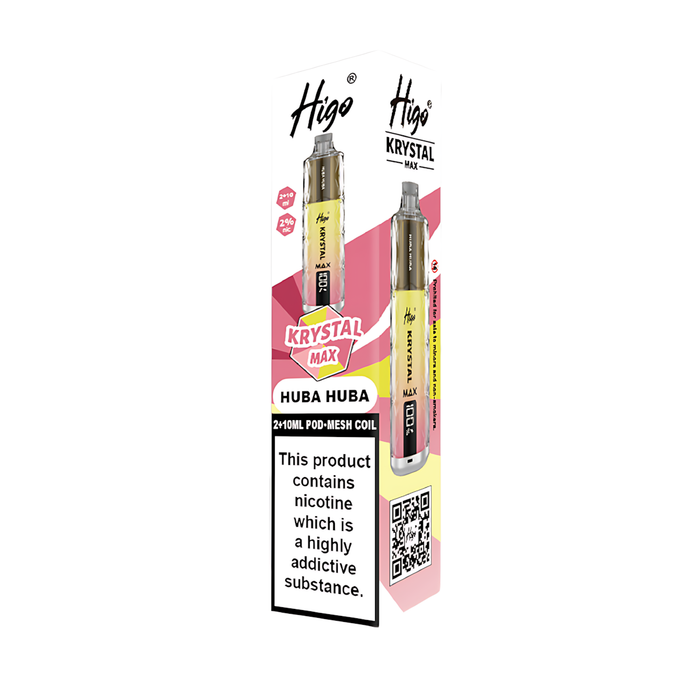 Higo Krystal Max HK 7500 Pod Kit in Huba Huba flavor – stylish vape device with up to 7,500 puffs.