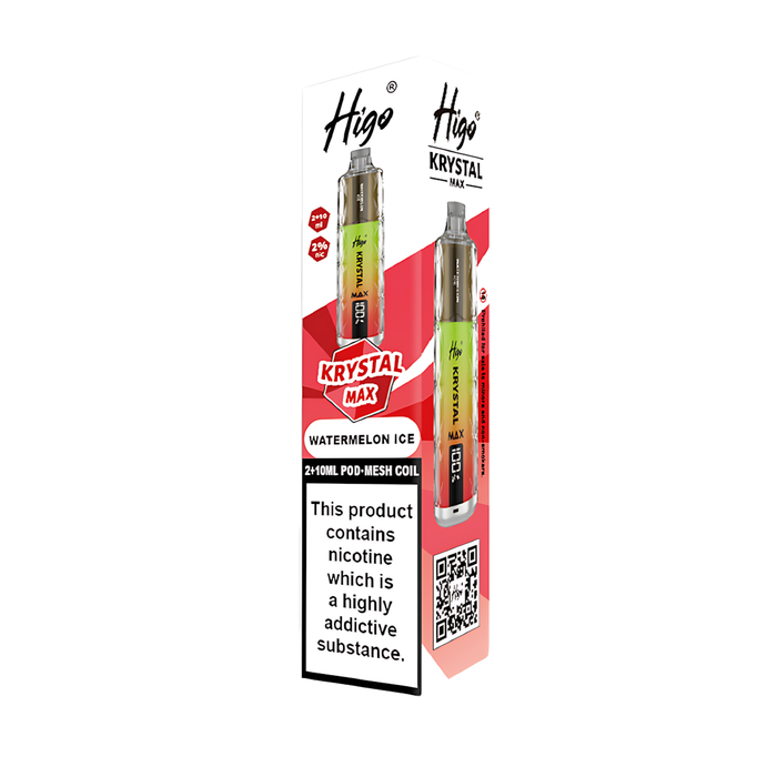 Higo Krystal Max HK 7500 Pod Kit in Watermelon Ice flavor – stylish vape device with up to 7,500 puffs.