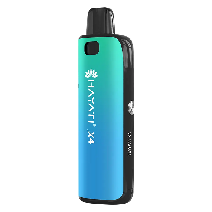 Hayati X4 Refillable Pod Vape Kit in Aurora Green – elegant and reusable vape device with a sleek finish and modern design.