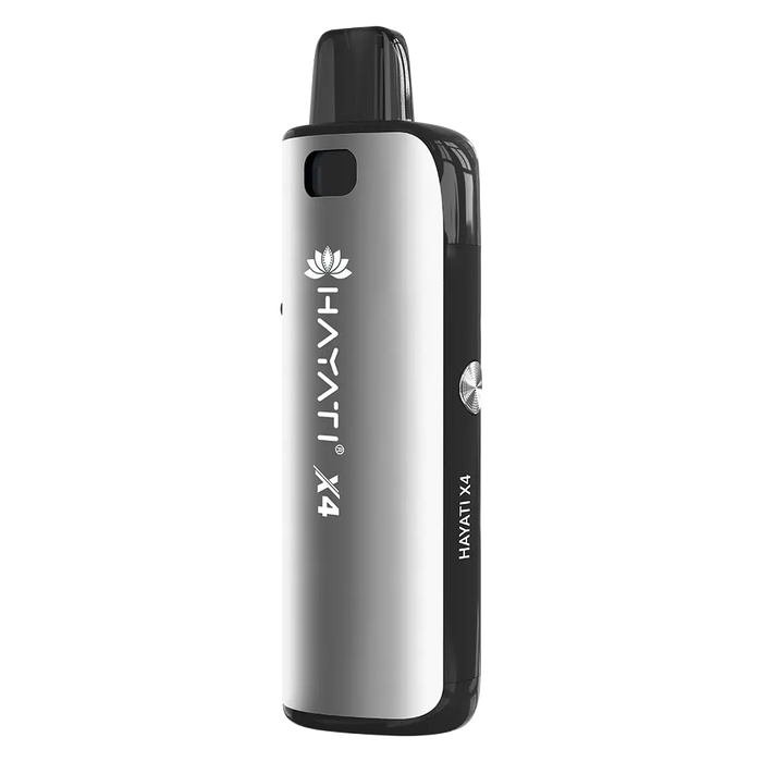 Hayati X4 Refillable Pod Vape Kit in Midnight Grey – elegant and reusable vape device with a sleek finish and modern design.