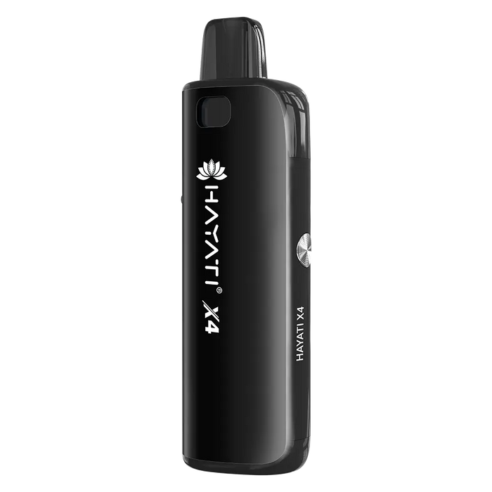 Hayati X4 Refillable Pod Vape Kit in Stormy Black – elegant and reusable vape device with a sleek finish and modern design.