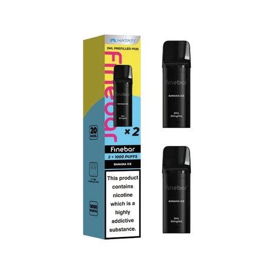 Banana Ice Hayati Finebar prefilled replacement pods for the Finebar pod kit