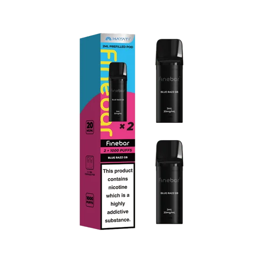 Blue Razz GB Hayati Finebar prefilled replacement pods for the Finebar pod kit