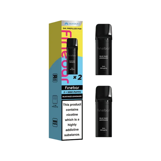 Blue Razz Lemonade Hayati Finebar prefilled replacement pods for the Finebar pod kit
