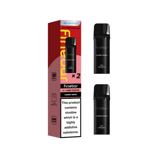 Cherry Berry Hayati Finebar prefilled replacement pods for the Finebar pod kit