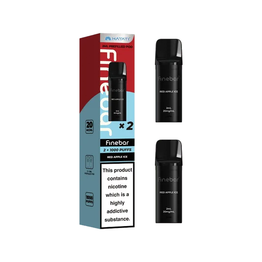 Red Apple Ice Hayati Finebar prefilled replacement pods for the Finebar pod kit