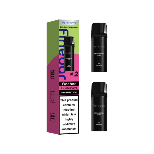 Strawberry Kiwi Hayati Finebar prefilled replacement pods for the Finebar pod kit