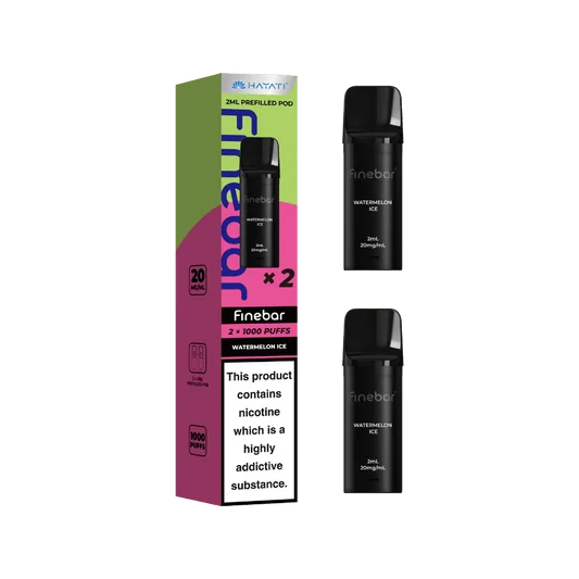 Watermelon Ice Hayati Finebar prefilled replacement pods for the Finebar pod kit