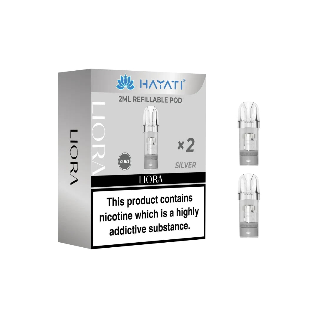 Hayati Liora Refillable Pods in Silver Color for Hayati Liora Pod Kit
