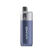 A Haze Blue OXVA ONEO 40W Pod Vape Kit with a 2ML tank and pods, featuring a sleek and ergonomic design with a button on the front and a display screen.