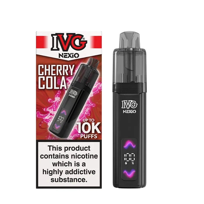 IVG Nexio Prefilled Pod Kit in Blue-Cherry-Cola flavour, featuring a compact design and convenient prefilled pod system.