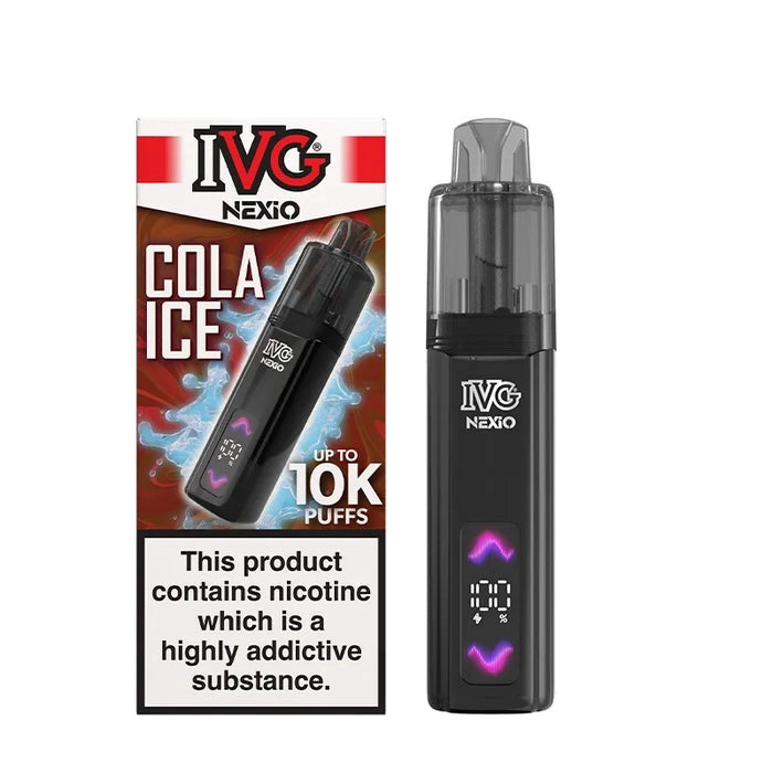IVG Nexio Prefilled Pod Kit in Blue-Cola-Ice flavour, featuring a compact design and convenient prefilled pod system.
