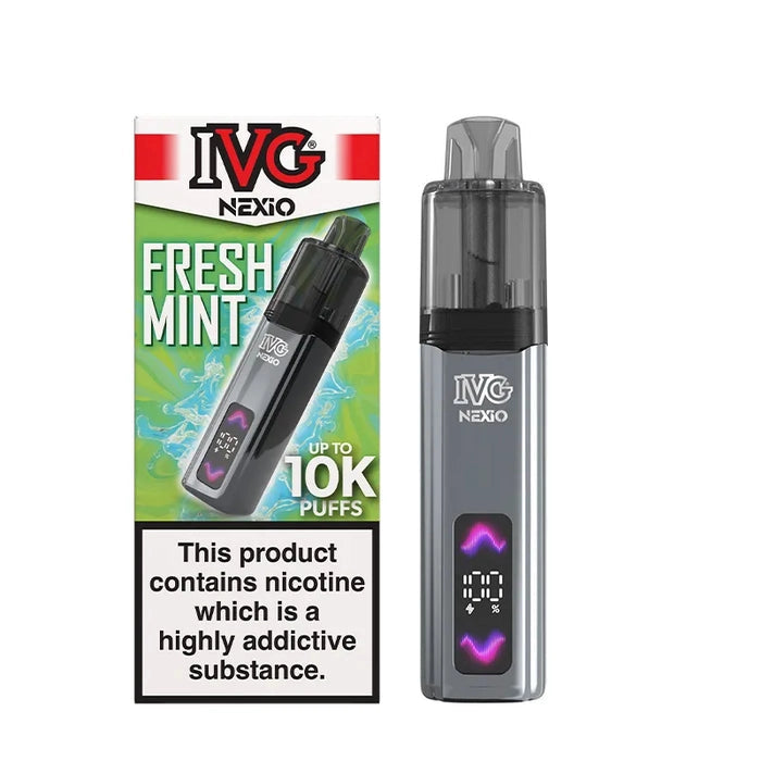 IVG Nexio Prefilled Pod Kit in Blue-Fresh-Mint flavour, featuring a compact design and convenient prefilled pod system.