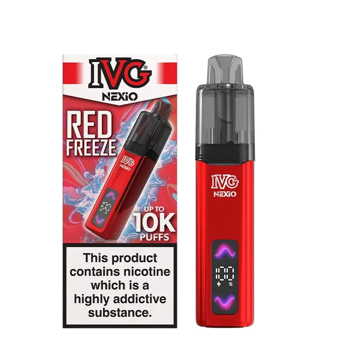 IVG Nexio Prefilled Pod Kit in Blue-Red-Red-Freeze flavour, featuring a compact design and convenient prefilled pod system.