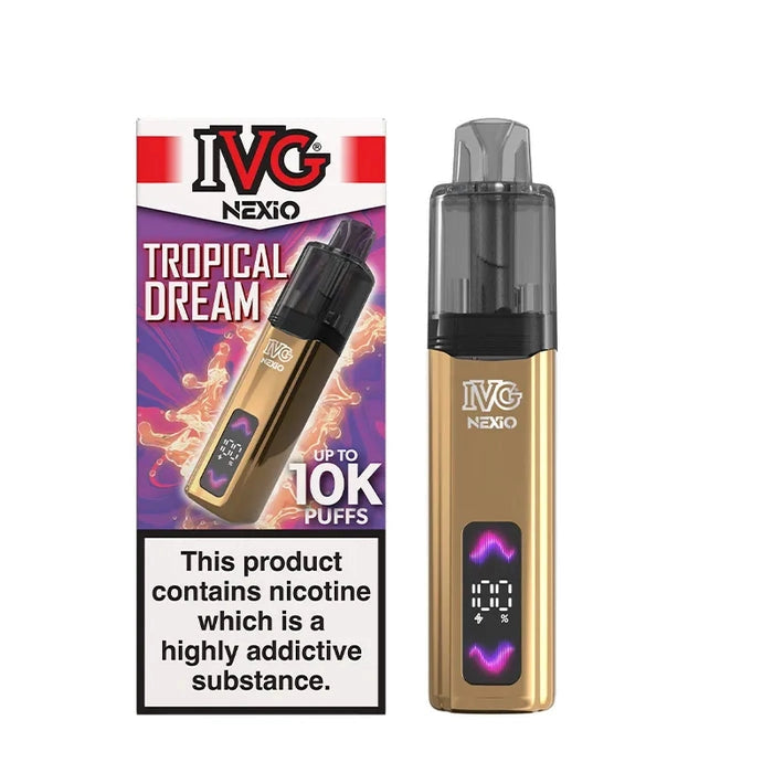 IVG Nexio Prefilled Pod Kit in Blue-Tropical-Dream flavour, featuring a compact design and convenient prefilled pod system.