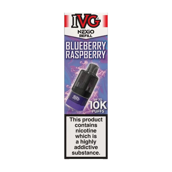 IVG Nexio Prefilled Pods in Blueberry-Raspberry flavour, designed for a convenient and easy vaping experience.