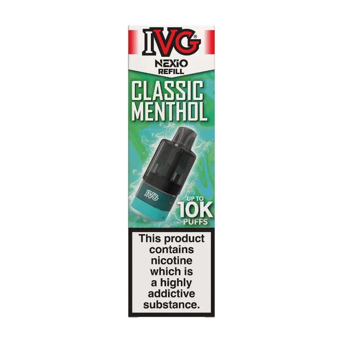 IVG Nexio Prefilled Pods in Classic-Menthol flavour, designed for a convenient and easy vaping experience.