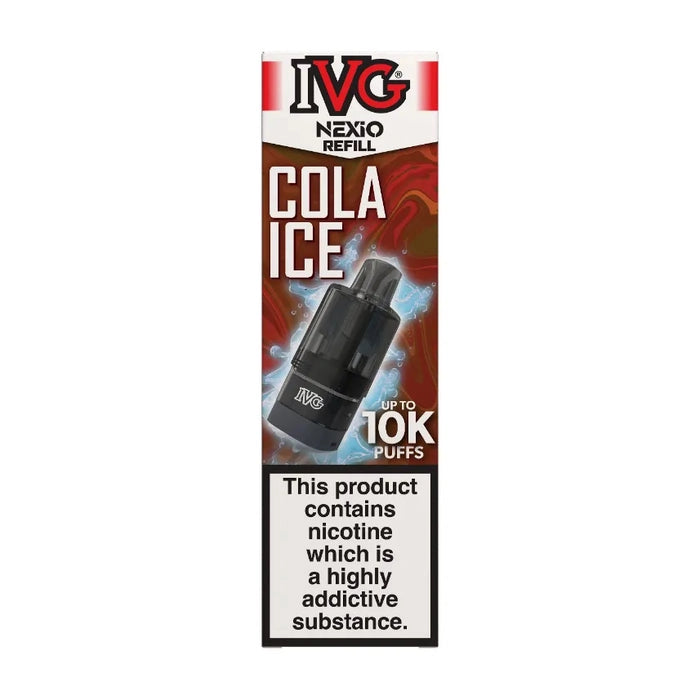 IVG Nexio Prefilled Pods in Cola-Ice flavour, designed for a convenient and easy vaping experience.