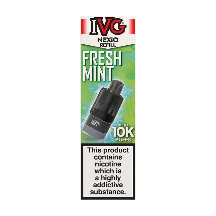 IVG Nexio Prefilled Pods in Fresh-Mint flavour, designed for a convenient and easy vaping experience.