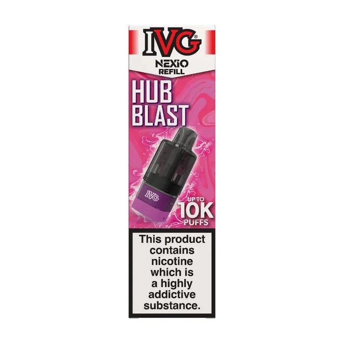 IVG Nexio Prefilled Pods in Hub-Blast flavour, designed for a convenient and easy vaping experience.
