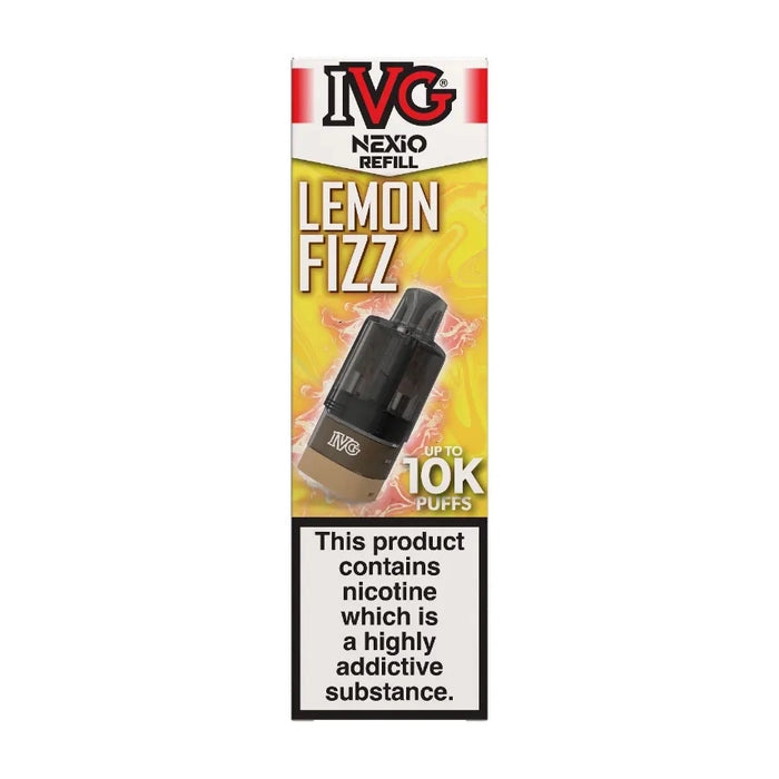 IVG Nexio Prefilled Pods in Lemon-Fizz flavour, designed for a convenient and easy vaping experience.