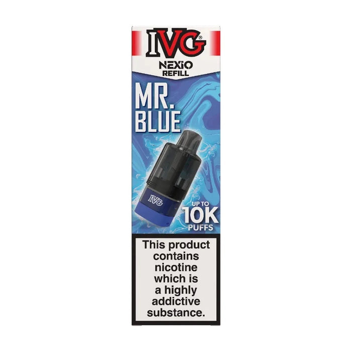 IVG Nexio Prefilled Pods in Mr-Blue flavour, designed for a convenient and easy vaping experience.