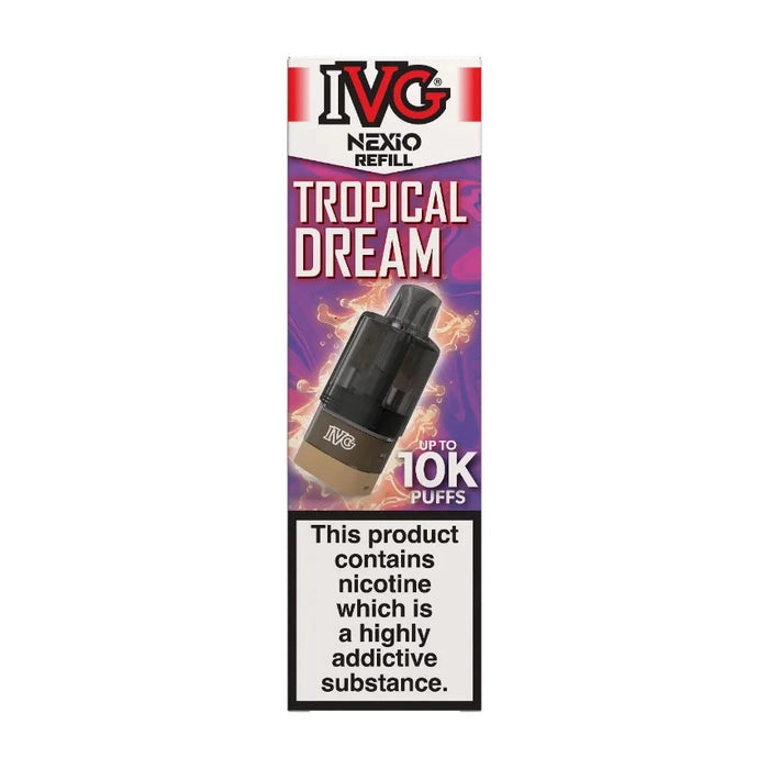 IVG Nexio Prefilled Pods in Tropical-Dream flavour, designed for a convenient and easy vaping experience.