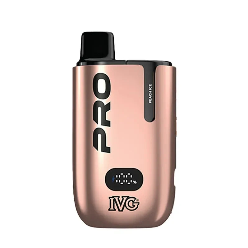 IVG Pro 12 Prefilled Pod Kit in Peach Ice flavor – sleek vape device with up to 12,000 puffs.