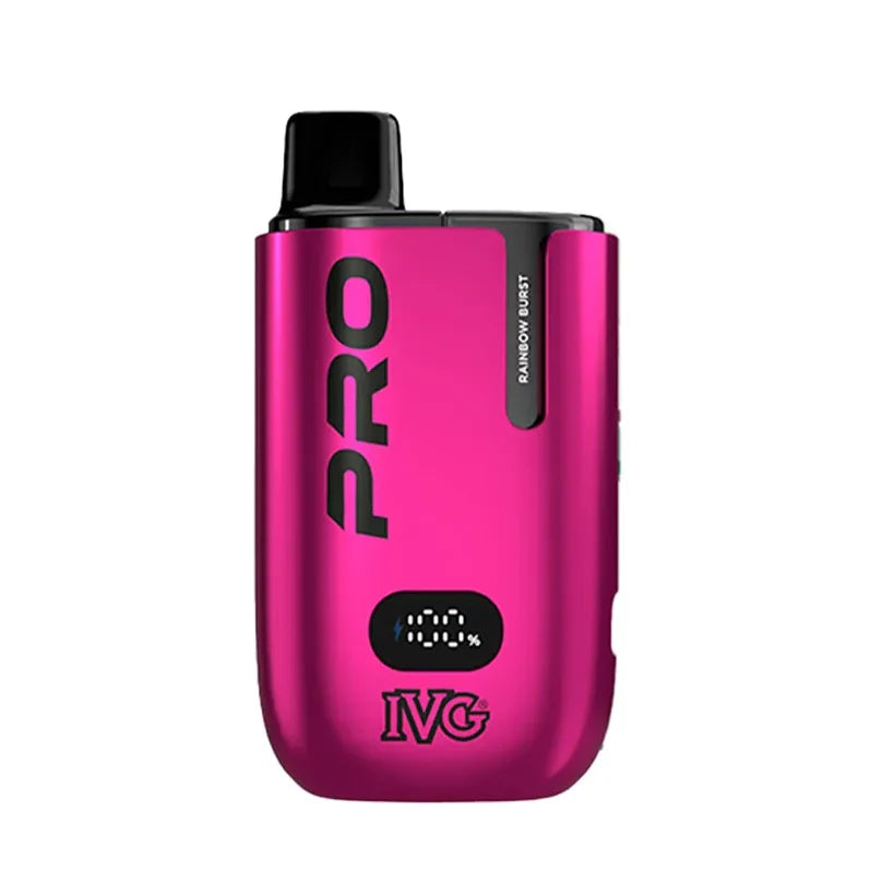 IVG Pro 12 Prefilled Pod Kit in Rainbow Burst flavor – sleek vape device with up to 12,000 puffs.