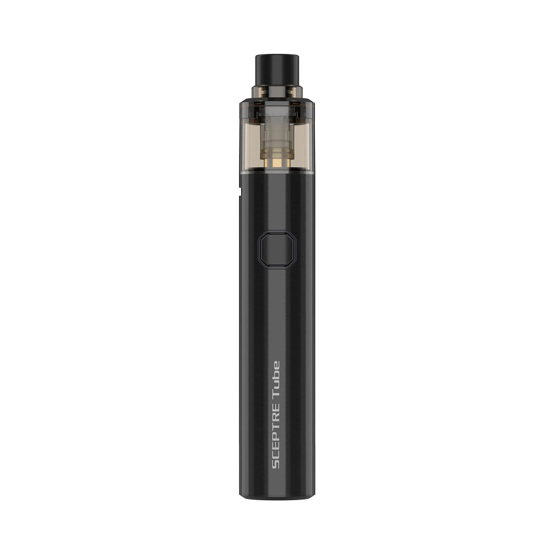 Innokin Sceptre Tube Kit in Black – sleek vape pen kit with 1300mAh battery and 2ml pod, compatible with Sceptre coils for MTL and RDL vaping.