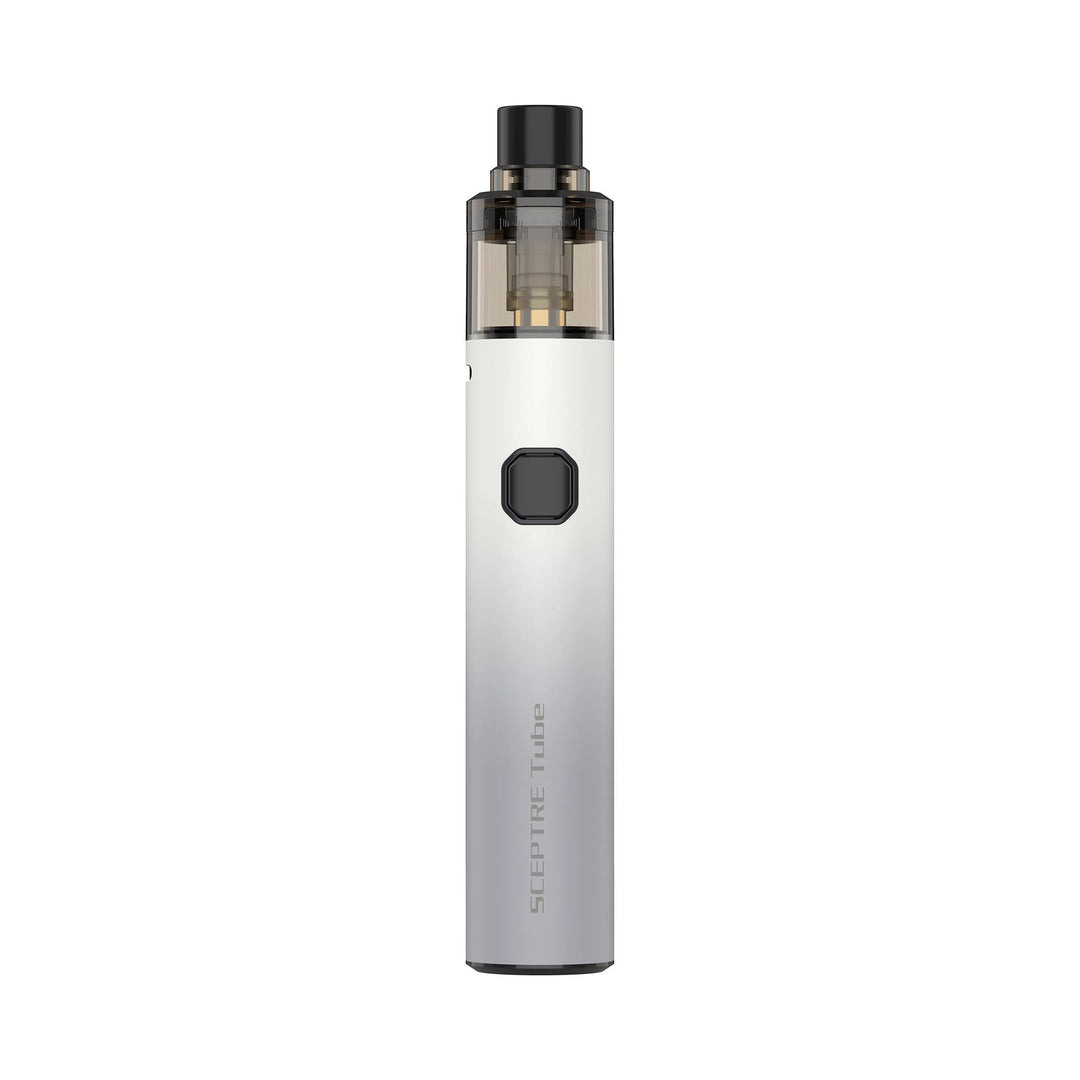 Innokin Sceptre Tube Kit in White – sleek vape pen kit with 1300mAh battery and 2ml pod, compatible with Sceptre coils for MTL and RDL vaping.