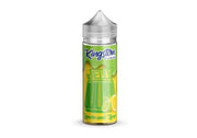 A 100ml bottle of Kingston Nicotine Free E Liquid with Lemon & Lime flavor. The bottle is clear with a label showing the product name and a graphic of a green and yellow jelly candy.