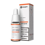 Load image into Gallery viewer, A product image showing a box and a bottle of Hangsen Juicy Peach E-Liquid. The box is orange and white with product information, while the bottle displays the flavor and nicotine information.
