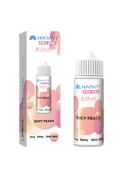 Juicy Peach Hayati Pro Max E-Liquid 100ml – no nicotine vape juice with rich flavor and smooth 70/30 VG PG blend