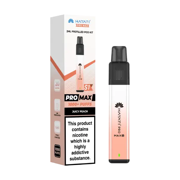 Juicy Peach Hayati Pro Max S1 Prefilled Pod Kit designed for convenient vaping and long-lasting performance